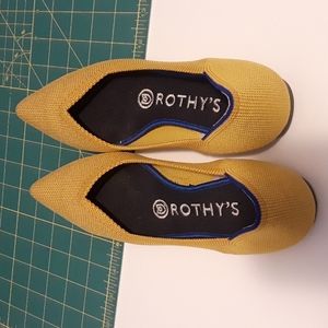 Rothy's Yellow Pointed Toe Ballet Flats Size 6
